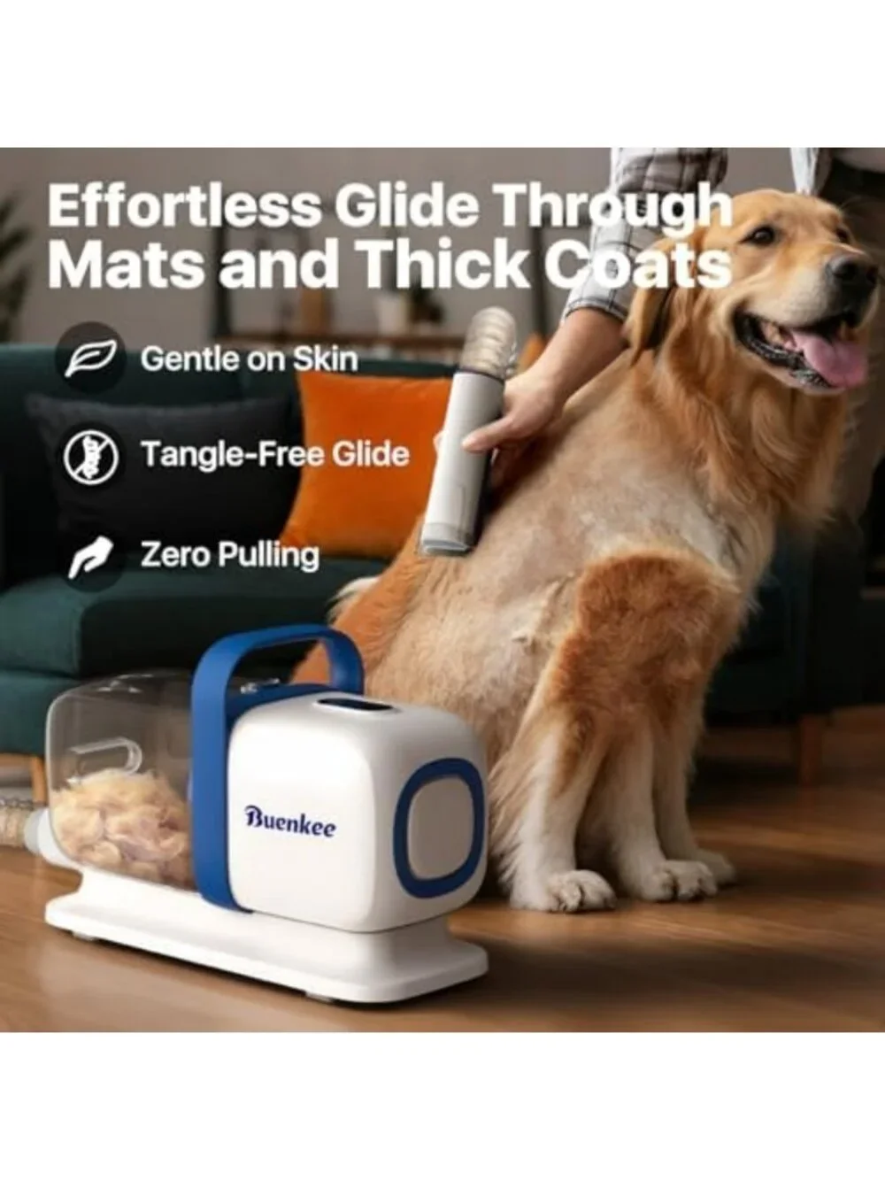 Powerful Dog Grooming Vacuum Kit with 15000Pa Suction, Clipper & Shedding Brush